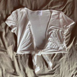 Livi White Tie Crop Top Size: S